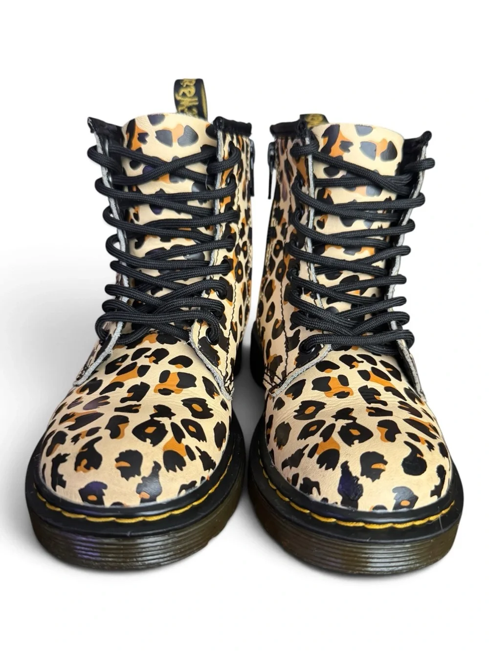 Dr. Martens 1460J Leopard Print Girls Combat Boots US 12